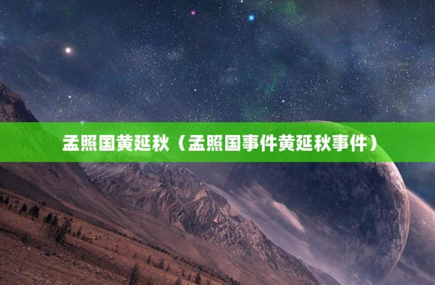 孟照國黃延秋（孟照國事件黃延秋事件）