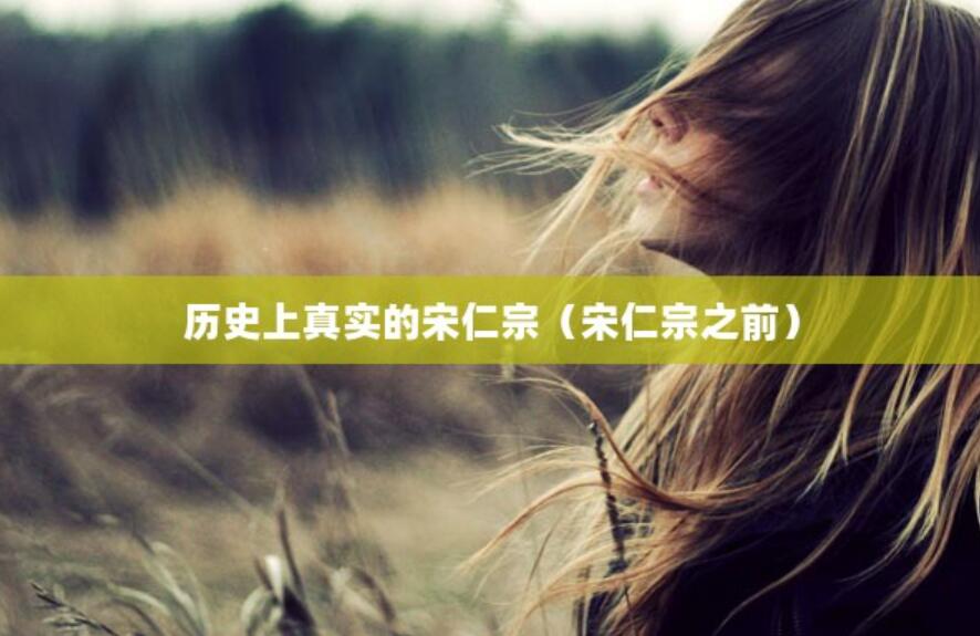 歷史上真實的宋仁宗（宋仁宗之前）